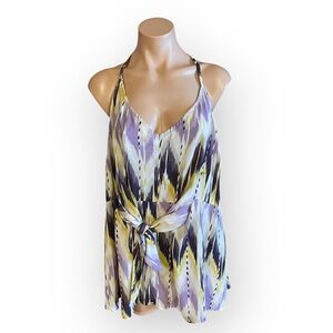 Torrid Women’s Plus Size 3X Multicolored Peplum Georgette Tie Front Cami